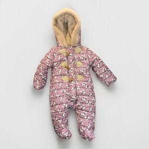 Nicole Miller New York Dusty Lilac Heavyweight Pram Faux Fur Snowsuit 3-6 Months